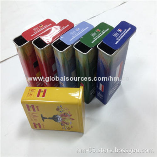 Slip Tin Can for Candies, Made of Food Grade Tinplate, Customized Designs are Accepted